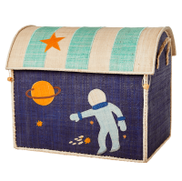 Large Space Theme Raffia Toy Storage Basket Rice DK